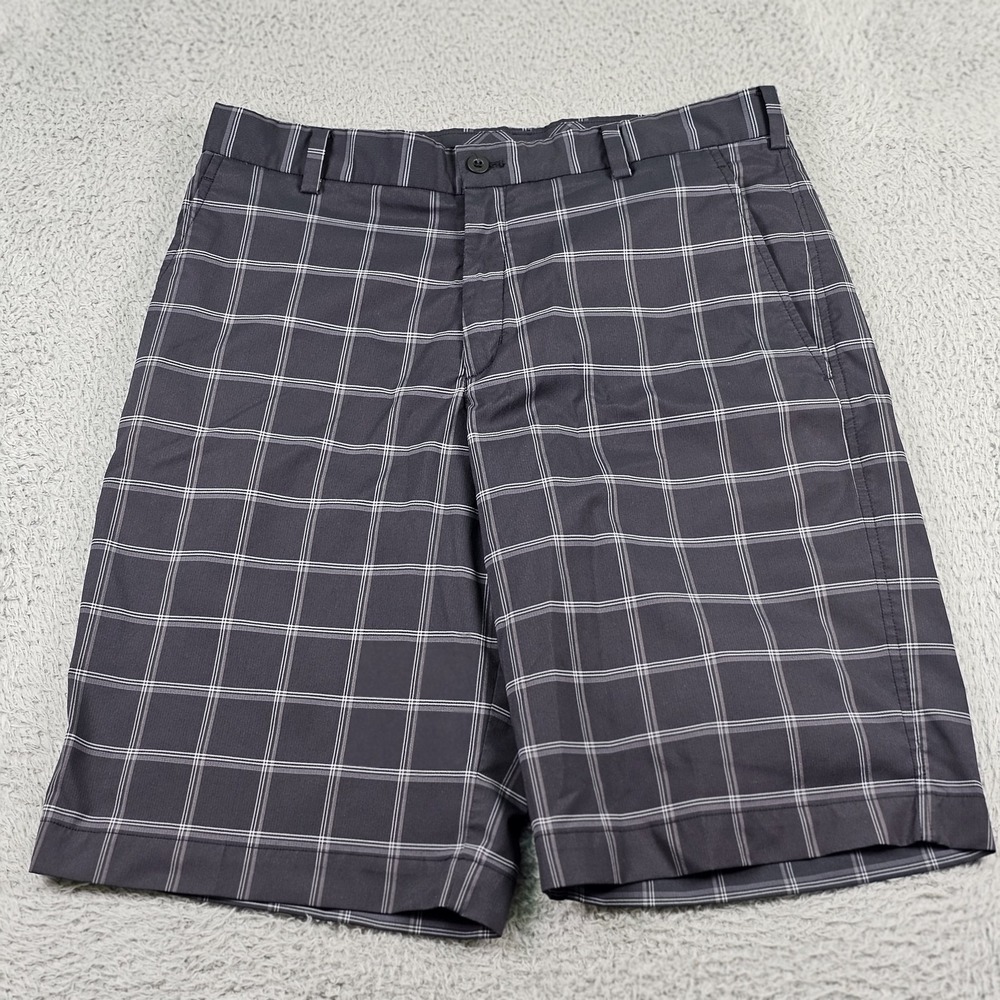 Nike Golf Shorts Mens 32 Gray Plaid Performance Stretch‎ Lightweight Athletic